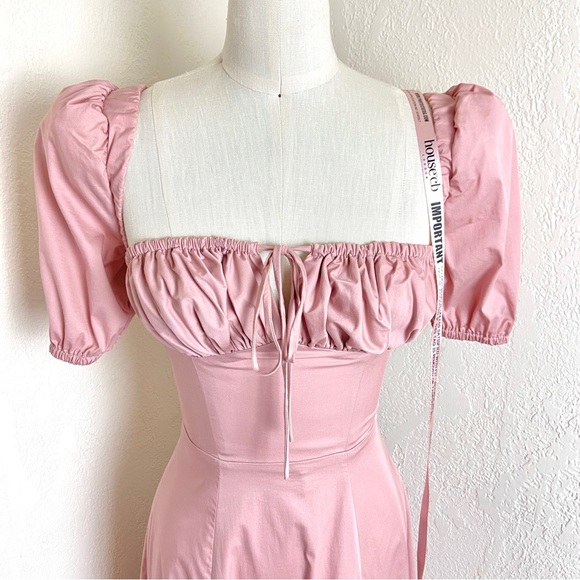 💔SOLD $209 House of CB Tallulah Blush Puff Sleeve Pink Dress - Picture 7 of 12